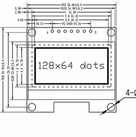 Módulo de Pantalla OLED con Controlador SH1106, Interfaz SPI, 1.3 Pulgadas, 128*64, Blanco/Azul, 3V/5V, 7 Pines