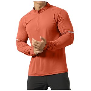 Pull-over de golf sport coupe sèche surdimensionné avec fermeture à glissière quart avec logo Tissu tricoté décontracté à motif solide pour hommes - Product Image 6