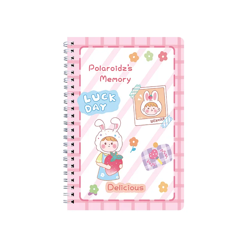 Cute Girl Cover Cheap School Supplies Paper Note Books A5 Soft Cover Spiral College Students Notebook