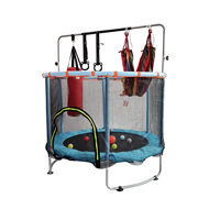 Trampoline pour enfants de 1,4 m pour usage domestique - Mini lit de rebond intérieur avec filet de sécurité, mise à niveau silencieuse, accessoires complets inclus