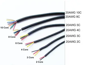 चीन निर्माता Zhongpu 2464 22awg 2 कोर केबल Tinned तांबे के तार 80c 300v के तार बिजली के केबल AWM नियंत्रण तार