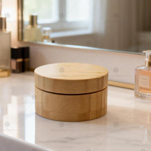 Cajas de Almacenamiento Cilíndricas de Madera Hechas a Mano de Alta Calidad, Cajas Redondas Pequeñas de Bambú para Cosméticos, Joyería, Sal, Té, con Diseño Grabado - Product Image 2