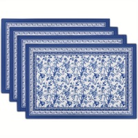 Napperons carrés en lin à motifs floraux, résistants à la chaleur, imprimés numériquement, décor pastoral pour la table, personnalisables
