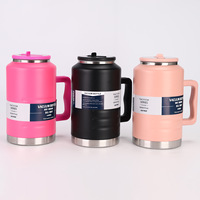 Bouteille d'eau grande capacité 2000 ml en acier inoxydable 304 à double paroi, bouteilles et contenants sportifs sous vide pour produits capillaires