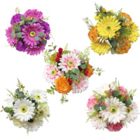Décoration de mariage, bouquet de marguerites artificielles de 33,5 cm pour centre de table, arrangements, articles de décoration intérieure, vente en gros
