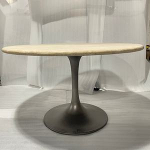 โต๊ะอาหารหินอ่อนทรงกลมยอดนิยมพร้อมฐานเหล็ก - Product Image 1