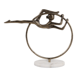Elegante scultura di ginnasta su base in marmo per decorare la casa, come complemento d'arredo per soggiorno, bagno o come complemento per il tavolino da caffè. - Product Image 1