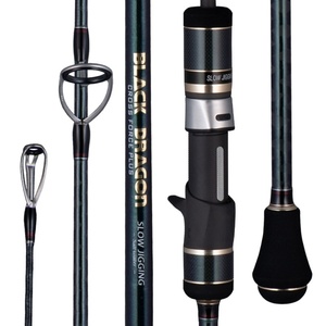 Canne à pêche en carbone solide de haute qualité BLACK <span class=keywords><strong>DRAGON</strong></span> 1,91 m, poids de leurre 80g-250g, pour jigging lent, avec anneaux Fuji K Guide, pour la pêche en bateau en haute mer - Product Image 4