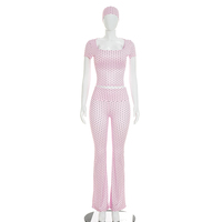 Conjunto de Otoño para Mujer Viviblook D26ST239, Conjunto de Tres Piezas con Top Corto Sexy, Leggings Ajustados y Diadema
