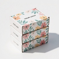 Boîtes d'emballage en carton recyclé avec logo de marque personnalisé, petites boîtes d'expédition ondulées, portables, pour vêtements, chaussettes, gaufrage