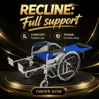 Fauteuil roulant inclinable léger 18,6 kg avec appui-tête et repose-jambes relevables pour les soins aux personnes âgées, les maisons de retraite, les hôpitaux et les infirmières