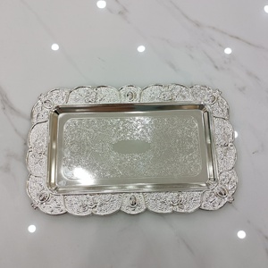 <span class=keywords><strong>Petite</strong></span> assiette à collation <span class=keywords><strong>en</strong></span> <span class=keywords><strong>fer</strong></span> de style classique pour le thé de l'après-midi et le rangement de bijoux, porte-gobelet isolant et plateau à vin pour les fêtes - Product Image 4