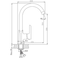Nouveau design en laiton chromé noir robinet de lavabo de cuisine Big Bend mitigeur de robinet de lavage à eau