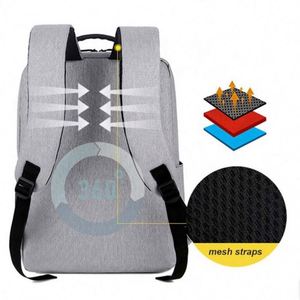 2022 Custom Business Shockproof Waterproof Nylon Laptop <b>Backpack</b> Factory Sale School Bag 15.6 Inch Unisex USB Charging - Product Image 6