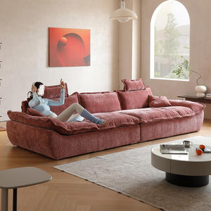 Canapé en tissu PU en forme <span class=keywords><strong>de</strong></span> voilier, siège extra <span class=keywords><strong>large</strong></span> et profond, nouveau modèle 2025, rangée droite, dossier haut, salon moderne, simple, chenille - Product Image 3