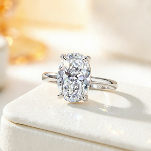 Custom Jewelry Factory 925 Sterling <b>Silver</b> High Quality Oval Cut Rhodium Plated 5A White Zircon Engagement Promise <b>Ring</b> Party - Product Image 4