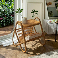 Petite table basse nordique moderne Design d'angle créatif avec meubles de ferme simples en rotin véritable durable pour salon