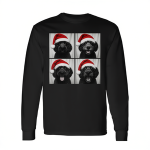 Camiseta de manga larga con foto de Papá Noel y perro caniche portugués de Navidad - Product Image 2