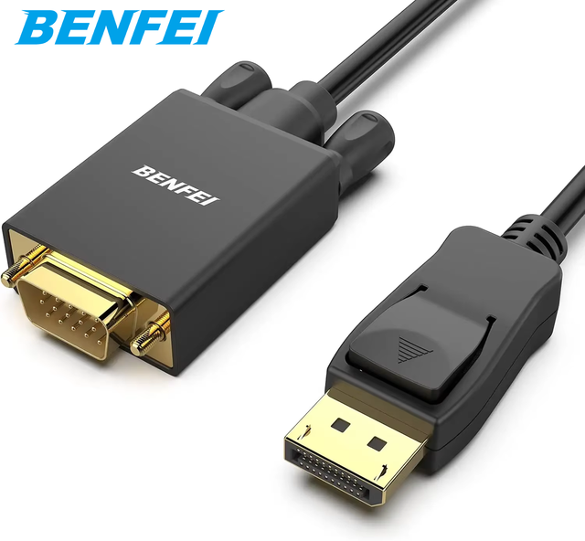 BENFEI  to VGA 1.8 Meter Cable, DP  to VGA Cable Male to Male Gold-Plated Cord