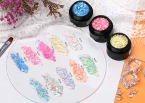 Nouveau Nail Art Beauté UV Gel 15ml Pot Coloré Bonbons Réfléchissant Paillettes Flocons D'été Couleurs Gel Vernis Laque Sequin Gel - Product Image 2