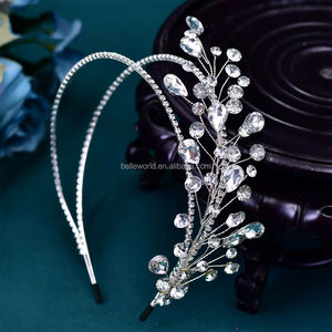 Accessoires de cheveux de mariée BELLEWORLD accessoires de bijoux en cristal de strass accessoires bandeaux de mariée <span class=keywords><strong>africaine</strong></span> femmes bandeaux coiffure - Product Image 3