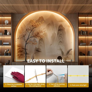 Dimmable 3000K cao lumen CRI 90 + với 24V <span class=keywords><strong>6A</strong></span> Power <span class=keywords><strong>Adapter</strong></span> RF từ xa COB <span class=keywords><strong>LED</strong></span> <span class=keywords><strong>Strip</strong></span> ánh sáng - Product Image 3