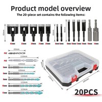 JOWIN Kit de scies cloches pour carrelage à perçage à sec, forets diamantés brasés à queue ronde pour le perçage de carrelage et de marbre à domicile et en bricolage