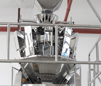 Machine d'emballage verticale automatique pour aliments soufflés à l'azote, chips, crevettes, crackers, snacks, avec fonctions de pesage, de remplissage et de scellage