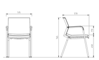 Chaise de visiteur pivotante moderne avec structure métallique et dossier croisé pour la maison, le bureau, la clinique et l'hôpital