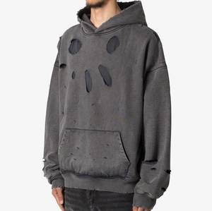 <span class=keywords><strong>Sudadera</strong></span> con Capucha de Estilo Urbano, Lavada al Ácido, 100% Algodón, Vintage, Desgastada, con Logotipo Bordado en 3D Personalizado, Talla Grande para Hombre, Venta al Por Mayor - Product Image 5