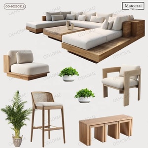 Meubles <span class=keywords><strong>de</strong></span> <span class=keywords><strong>jardin</strong></span> modernes en aluminium, canapé lounge, table à manger, chaises, coussins imperméables pour balcon - Product Image 6