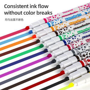 마카롱 12 개 수채화 펜 듀얼 컬러 마커 빨 잉크 페인트 마커 펜 세트 어린이를위한 무독성 컬러 마커 펜 - Product Image 5