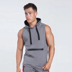 Sudadera sin mangas para hombre, transpirable, de poliéster/algodón, para invierno, para exteriores, lisa, de secado rápido, cortavientos, ecológica, para gimnasio, deporte, musculación - Product Image 5