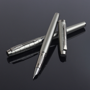Gun grigio nero asta di metallo penna stilografica con Logo personalizzato ufficio commerciale scrittura pratica penna regalo perfetto per lui/lei - Product Image 2