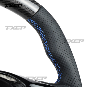 Convient pour <span class=keywords><strong>Ford</strong></span> Transit C-MAX Kuga St V348 Tourneo mk8 2018 2019 2023 2021 <span class=keywords><strong>2022</strong></span> Volant en cuir en fibre de carbone personnalisé - Product Image 4