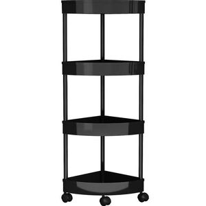 <span class=keywords><strong>Étagère</strong></span> de <span class=keywords><strong>rangement</strong></span> multi-niveaux en plastique pour salle de bain et <span class=keywords><strong>cuisine</strong></span>, <span class=keywords><strong>étagère</strong></span> d'angle triangulaire du sol au plafond, <span class=keywords><strong>rangement</strong></span> pour toilettes, robuste et élégante - Product Image 5