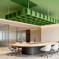 Panneau acoustique suspendu en feutre absorbant insonorisant décoratif pour hôtel moderne 100% polyester