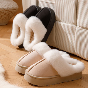 Mules d'hiver OEM pour femmes, antidérapantes, en fourrure, avec semelle haute résilience anti-déformation, logo personnalisé, matériau et couleur au choix - Product Image 2