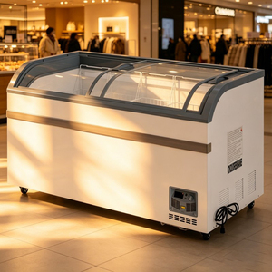 Congelador comercial de gran capacidad de 58 pulgadas con ruedas para supermercado, de bajo consumo y diseño tipo isla. - Product Image 6