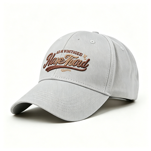 Gorra de Béisbol Unisex de Algodón Lavado Gris Claro con Logotipo Bordado Personalizado Estilo Vintage, Gorra Casual Tipo Dad Hat - Product Image 1