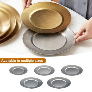 Platos de Acero Inoxidable 304 de Grado Alimenticio para Cena <span class=keywords><strong>en</strong></span> Hoteles Elegantes, Diseño Clásico, Duraderos, Aptos para Lavavajillas, para Ensaladas y Pizzas - Product Image 4