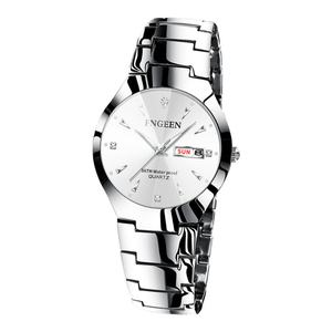 <b>Men</b> Women Couple <b>Watch</b> <b>Quartz</b> Alloy Case Stainless Steel Band Glass Dial Waterproof Luminous Pointer Coin Style Hot Sale FNGEEN - Product Image 4