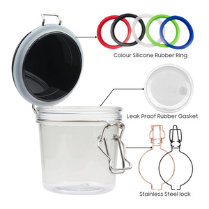 Bocaux de conservation transparents en PET de 400 ml avec couvercles noirs, boucle en fil d'acier de qualité alimentaire, hermétiques, pour fruits secs, sucre et assaisonnements - Product Image 6
