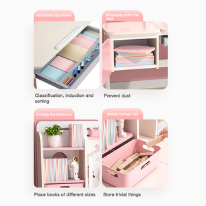 Bureau d'étude ergonomique moderne en bois pour enfants avec design multifonctionnel et fonction de réglage en hauteur pour la maison, la chambre et le salon - Product Image 3