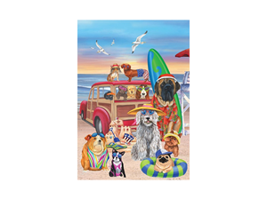 Drapeau <span class=keywords><strong>de</strong></span> jardin Dog Days of Summer, impression recto-verso avec motifs <span class=keywords><strong>de</strong></span> plage, planches <span class=keywords><strong>de</strong></span> surf et château <span class=keywords><strong>de</strong></span> <span class=keywords><strong>sable</strong></span>, 12*18 pouces - Product Image 1