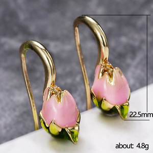 Orecchini Vintage a Forma di Tulipano per Donne, Accessori di Moda Floreali per Uso Quotidiano - Product Image 5