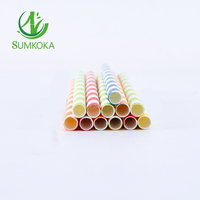 Pailles en papier biodégradables Sumkoka 6mm*210mm, prix usine personnalisé, pour fêtes, restaurants, boissons au thé Boba