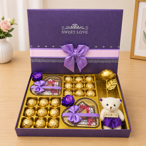 Coffret de Chocolats Premium en Gros, Contenant en Carton Durable avec Plateau Doré pour Ferrero & Bonbons - Product Image 1