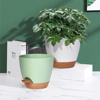 Les paresseux absorbent automatiquement l'eau Pots de fleurs de bureau créatifs Salon Pot de fleurs en plastique vert