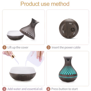 Diffuseur d'arômes JCSY 500 ml, design grain de bois, humidificateur à forte brume pour usage domestique avec télécommande - Product Image 5